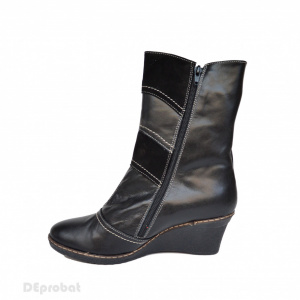 Cizme scurte dama negre din piele naturala cod LSSG305 - LICHIDARE STOC 39
