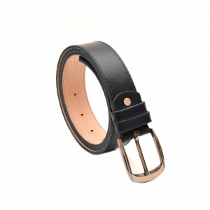 Curea piele naturala eleganta bleumarin cu cusatura (latime 3,7 cm) - Curea bleumarin piele C42BL
