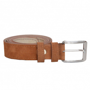 Curea piele naturala intoarsa maro deschis (latime 3,5 cm) - Curea C124