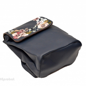 Geanta dama Good Mood - Rucsac bleumarin inflorat dama cod 313BLM