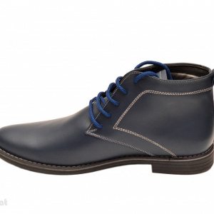 Ghete barbati piele naturala Bleumarin casual-elegante cu siret cod G31BL