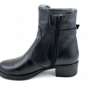 Ghete dama casual-elegante negre din piele naturala cod G34N
