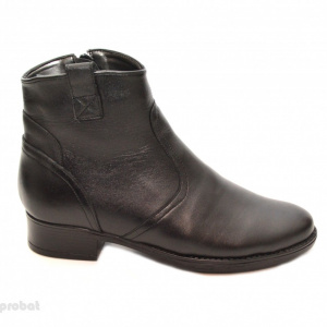 Ghete dama casual-elegante negre din piele naturala cu fermoar cod G22