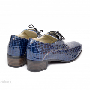 Pantofi albastri dama cu toc din piele naturala cod P359