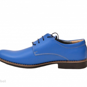 Pantofi albastru electric barbati piele naturala casual-office - cod P77