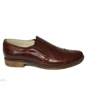 Pantofi barbati piele naturala maro cu elastic cod P46 - LICHIDARE STOC 41, 42