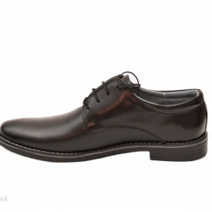 Pantofi barbati piele naturala negri casual-eleganti cu siret cod P69N
