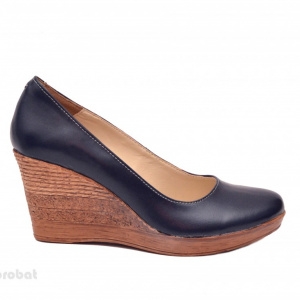 Pantofi bleumarin dama eleganti - casual din piele naturala cod P140