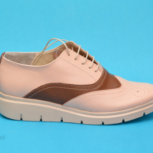 Pantofi dama bej casual-eleganti din piele naturala cod P174