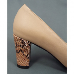 Pantofi dama eleganti din piele naturala bej cod P328