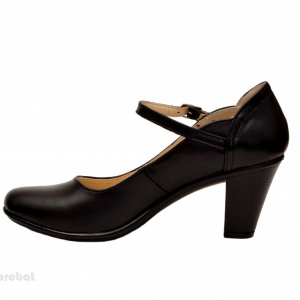 Pantofi dama eleganti din piele naturala negri cu toc de 7 cm cod P153N
