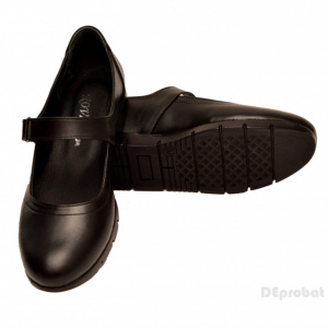 Pantofi dama negri cu bareta din piele naturala cod P180N