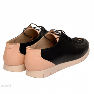 Pantofi dama negri cu bej din piele naturala cod P198