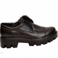 Pantofi dama negri lucrati manual din piele naturala cod P175