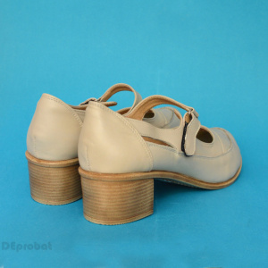 Pantofi dama piele naturala bej cu platforma cod P135BEJ - Made in Romania