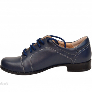 Pantofi dama piele naturala bleumarin cu siret cod P92BLM