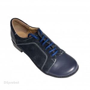 Pantofi dama piele naturala bleumarin cu siret cod P95BL