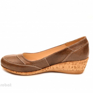 Pantofi dama piele naturala maro cu platforma cod P109