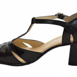 Pantofi dama piele naturala negri cu bareta cod P12 - Made in Romania