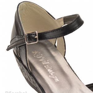 Pantofi dama piele naturala negri cu bareta cod P36