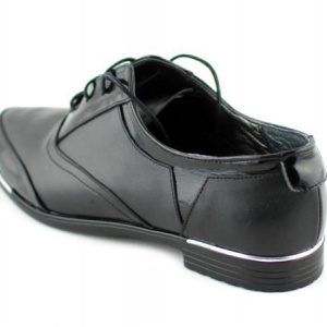 Pantofi dama piele naturala negri cu siret cod P50N - Made in Romania