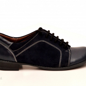 Pantofi dama piele naturala negri cu siret cod P95N - LICHIDARE STOC 39
