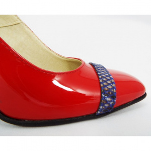 Pantofi dama rosii lacuiti din piele naturala cod P336