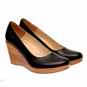Pantofi negri dama eleganti - casual din piele naturala cod P162