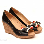 Pantofi negri dama eleganti - casual din piele naturala cod P193