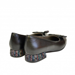 Pantofi negri dama eleganti din piele naturala cod P393