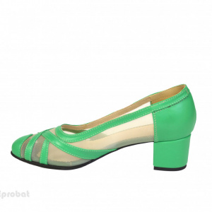 Pantofi verzi dama eleganti din piele naturala cod P390