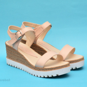 Sandale dama bej cu platforma din piele naturala cod S24BEJ