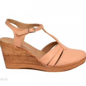 Sandale dama bej cu platforma din piele naturala cod S55BEJ