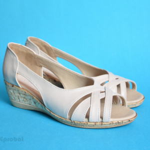 Sandale dama bej nude cu platforma din piele naturala cod S64