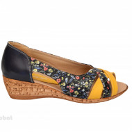 Sandale dama multicolore cu platforma din piele naturala cod S63