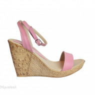 Sandale dama roz cu platforma de 10,5 cm cm din piele naturala cod S53ROZ