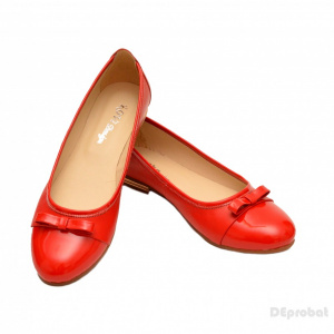 Balerini dama rosii din piele naturala cod B19