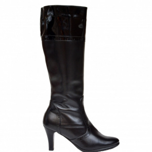 Cizme dama negre din piele naturala cu toc cod LSG328 - LICHIDARE STOC