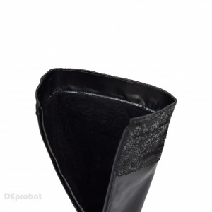 Cizme dama negre din piele naturala cu toc cod LSG330 - LICHIDARE STOC