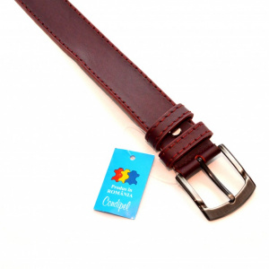 Curea piele naturala Bordo (latime 3,3 cm) - Made in Romania C61