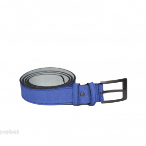 Curea piele naturala intoarsa albastra (latime 3,5 cm) - Made in Romania C159