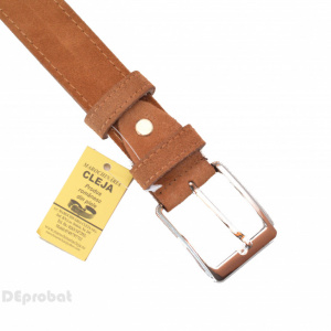 Curea piele naturala intoarsa maro deschis (latime 3,5 cm) - Curea C124
