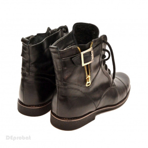 Ghete barbati piele naturala Negre casual-elegante cu siret cod G24