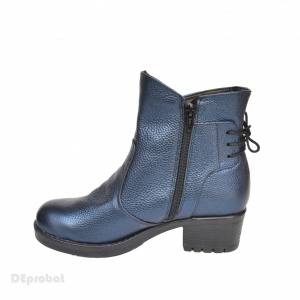 Ghete dama albastre din piele naturala cod G347