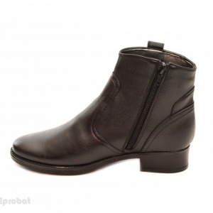 Ghete dama casual-elegante negre din piele naturala cu fermoar cod G22