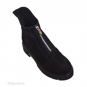Ghete dama pentru primavara si toamna din piele naturala velur negru cod G51