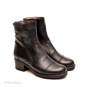 Ghete negre dama casual-elegante din piele naturala cod G40