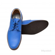 Pantofi albastru electric barbati piele naturala casual-office - cod P77