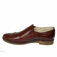 Pantofi barbati piele naturala maro cu elastic cod P46 - LICHIDARE STOC 41, 42