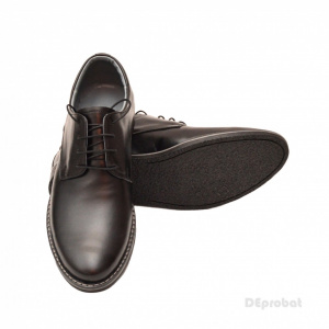 Pantofi barbati piele naturala negri casual-eleganti cu siret cod P69N